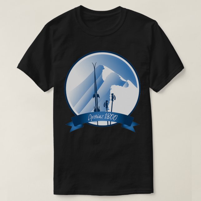 Camiseta Avoriaz 1800 Alpes diseño de telesillas (Diseño del anverso)