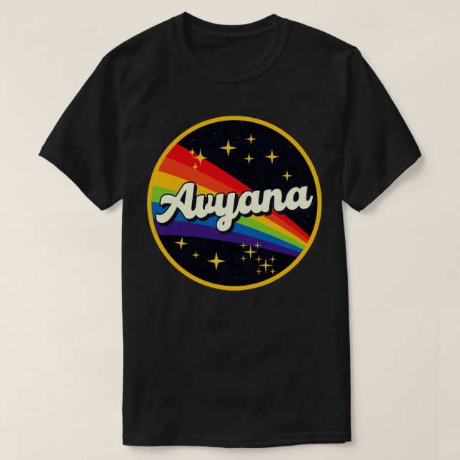 Camiseta Avyana Arcoiris En Estilo Vintage Espacial (Diseño del anverso)