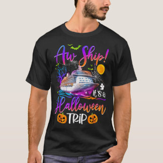 Camiseta Aw Ship Halloween Trip Family Cruising Creise Crei