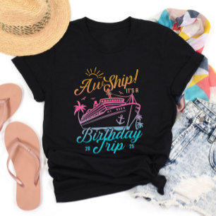 Camiseta Aw Ship Personalizado Birthday Cruise Group Mating