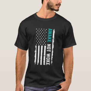 Camiseta Awake Not Woke American Flag Conservative