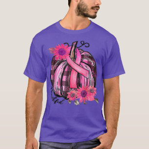 Camiseta Awar al cáncer de mama de girasol de calabaza rosa