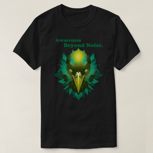 Camiseta Awareness Beyond Noise Abstract Cosmic Raven (Diseño del anverso)