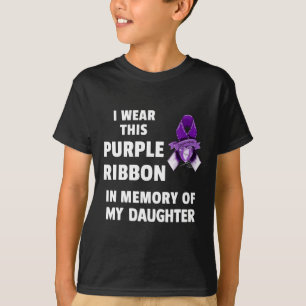 Camiseta Awareness Purple Ribbon In Memory Of My Daughter
