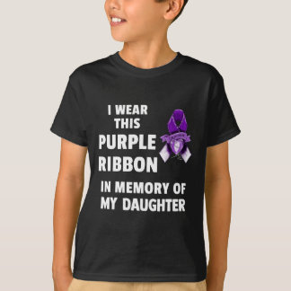 Camiseta Awareness Purple Ribbon In Memory Of My Daughter