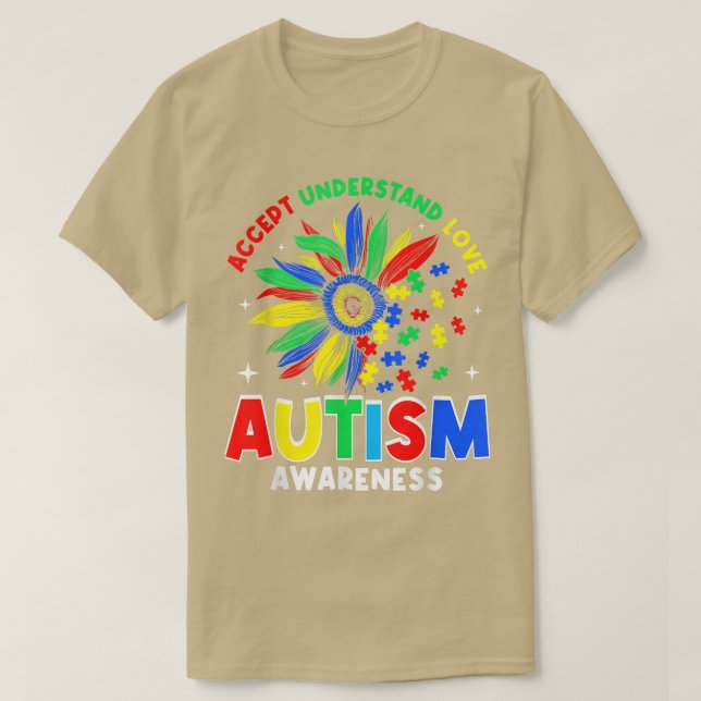 Camiseta Awesome Accept Comprender Amor Autism Awareness Su (Diseño del anverso)