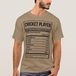 Camiseta Awesome And Funny Nutrition Label Cricket Crickete
