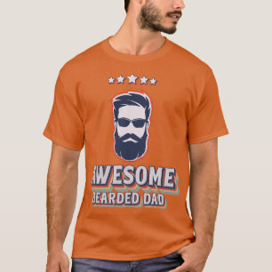 Camiseta Awesome beard dad tWorld Beard Day sticker and t