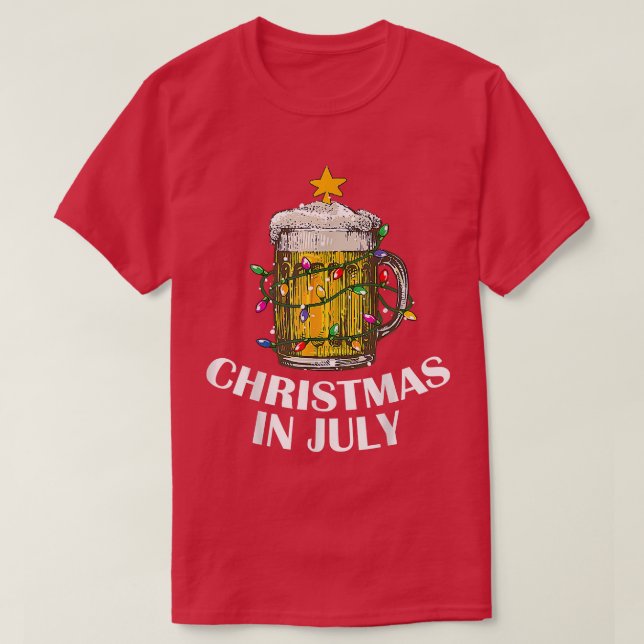 Camiseta Awesome Beer Xmas Tree light Summer For Christmas  (Diseño del anverso)