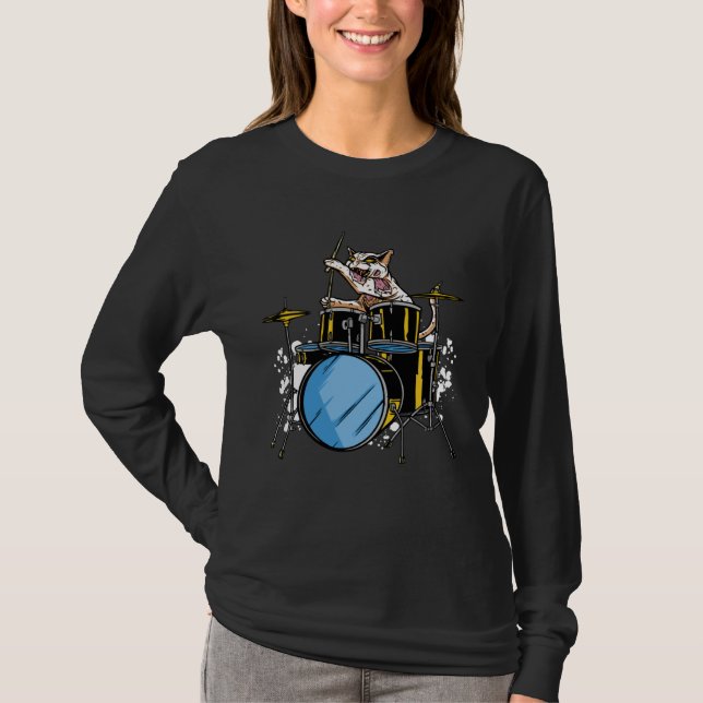 Camiseta Awesome Cat Drummer (Anverso)