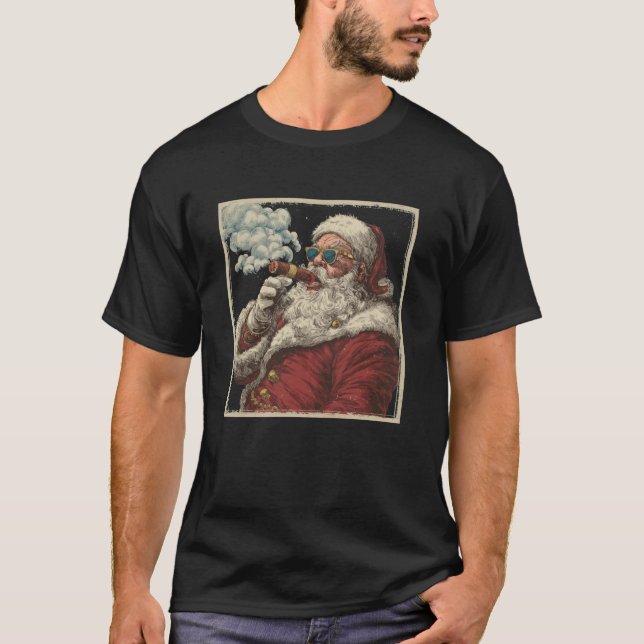 Camiseta Awesome Cigar Santa Graphic (Anverso)