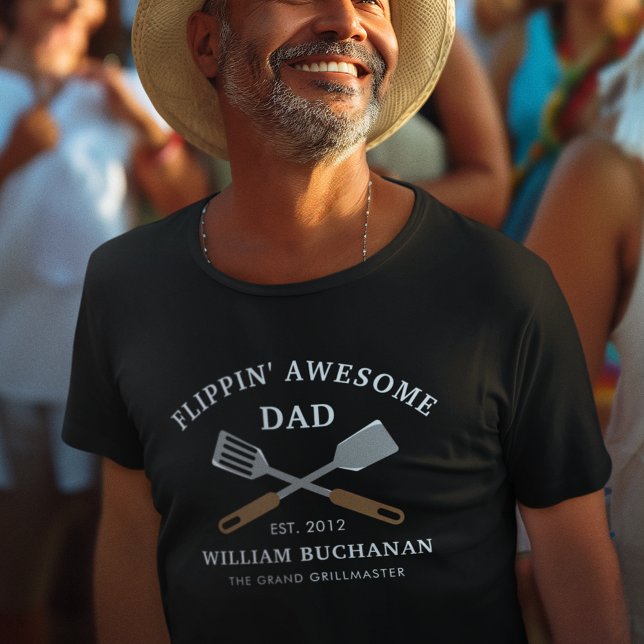 Camiseta Awesome Dad BBQ Fathers Day Personalizado (Awesome Dad BBQ Fathers Day Custom T-Shirt)