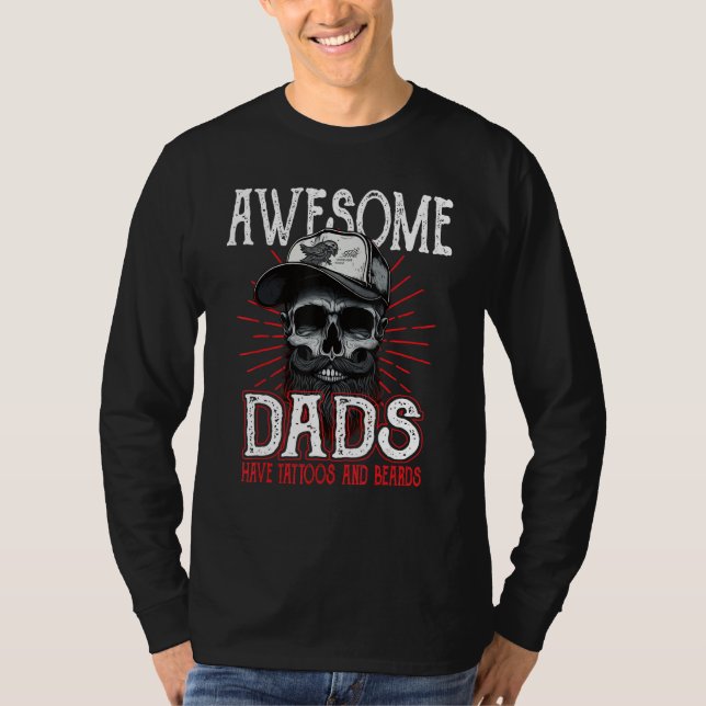 Camiseta Awesome Dad's Have Tattoos Father Son Daughter Dad (Anverso)