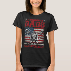 Camiseta Awesome Dads Tienen Bears Tattoos Motorcycle Motor