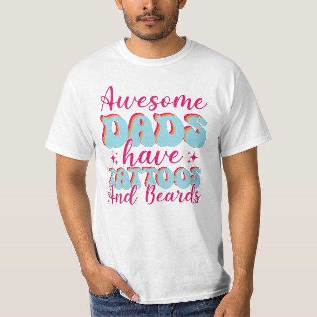 Camiseta Awesome Dads Tienen Tatuajes (Anverso)