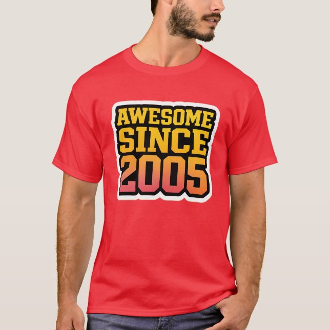 Camiseta AWESOME DESDE 2005 - Gradiente retro (Anverso)