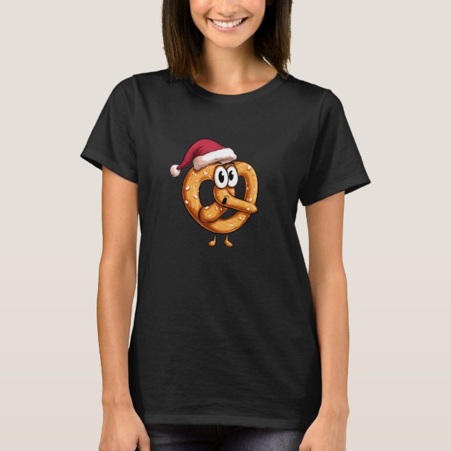 Camiseta Awesome Festive Pretzel with Santa Claus Hat Costu (Anverso)