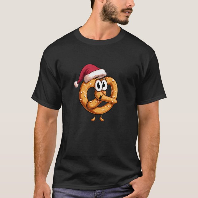 Camiseta Awesome Festive Pretzel with Santa Claus Hat Costu (Anverso)