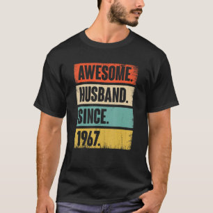 Camiseta Awesome Husband Since 1967 55 Wedding Anniversary 