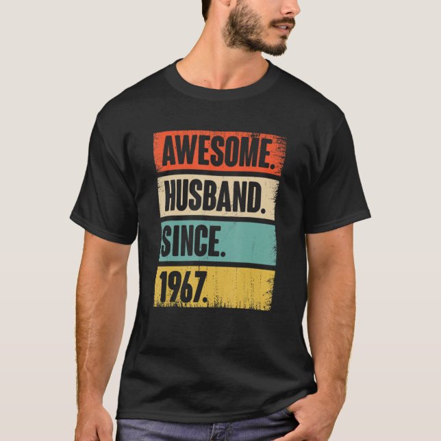 Camiseta Awesome Husband Since 1967 55 Wedding Anniversary  (Anverso)