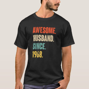 Camiseta Awesome Husband Since 1968  54 Wedding Anniversary