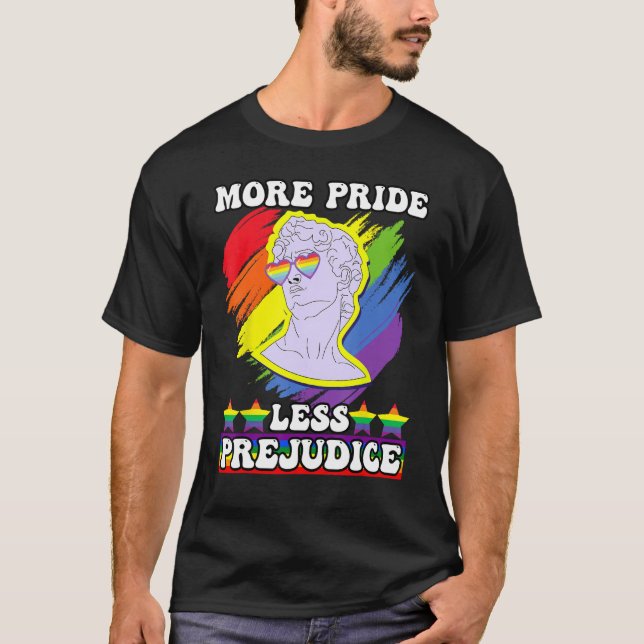 Camiseta awesome lgbt pride love more pride less prejudice (Anverso)