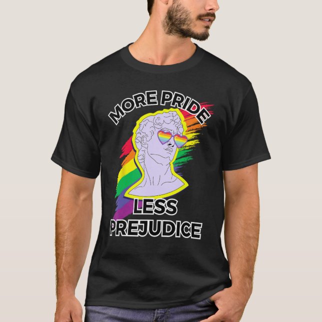 Camiseta awesome lgbt pride love more pride less prejudice  (Anverso)
