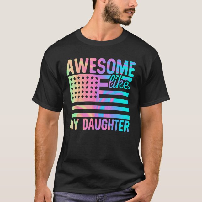 Camiseta Awesome Like My Daughter Retro Men Dad  Fathers 1 (Anverso)