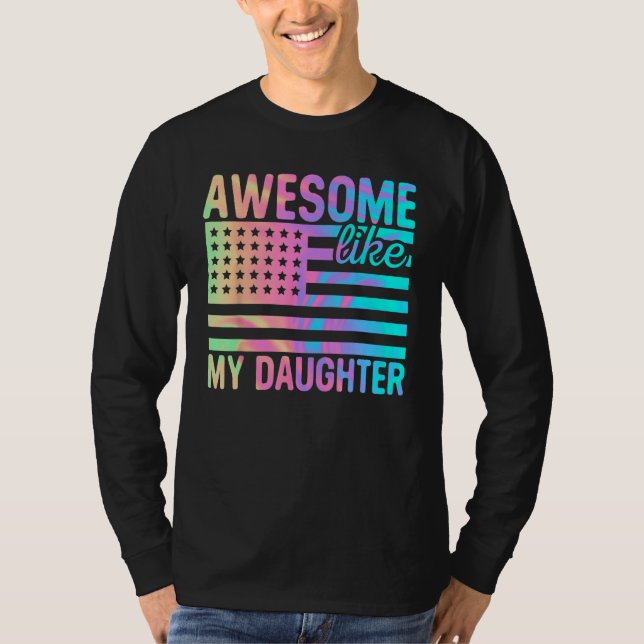 Camiseta Awesome Like My Daughter Retro Men Dad  Fathers 1 (Anverso)