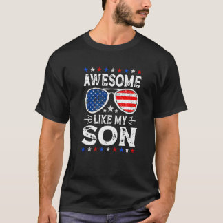 Camiseta Awesome Like My Son Retro American Flag Parents' D