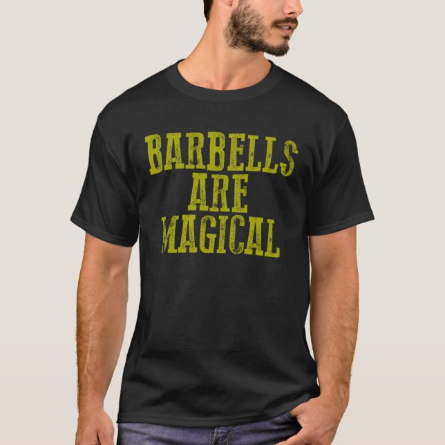Camiseta Awesome Motivational Workout BARBELLS ARE MAGICAL (Anverso)
