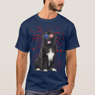 Camiseta Awesome Newfoundland Dog American Flag 4th Of July