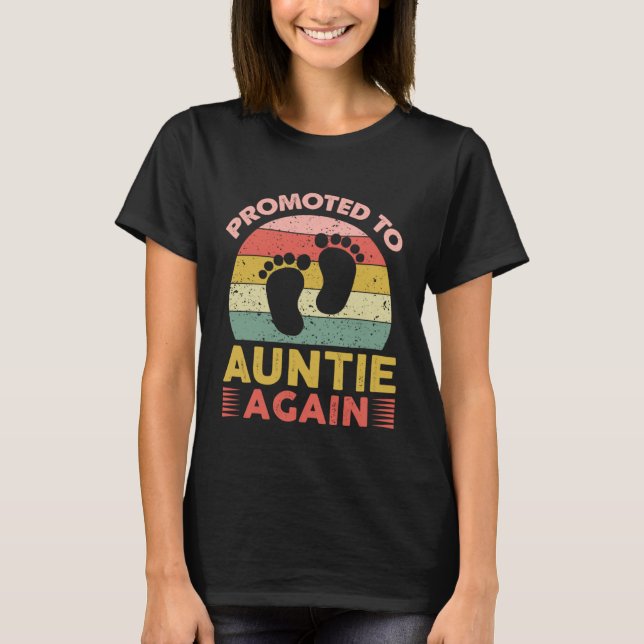Camiseta Awesome Promoted To Auntie Again  Aunt Again (Anverso)