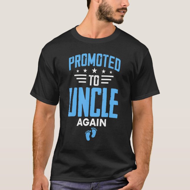 Camiseta Awesome Promoted To Uncle Again Pregnancy Announce (Anverso)