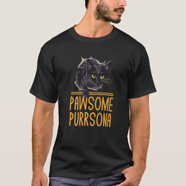 Camiseta Awesome Purrsona Funny Cat Pun Girlfriend Kitten F (Anverso)