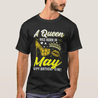 Camiseta Awesome Queens Are Born In May Girl Birthday Fun Q