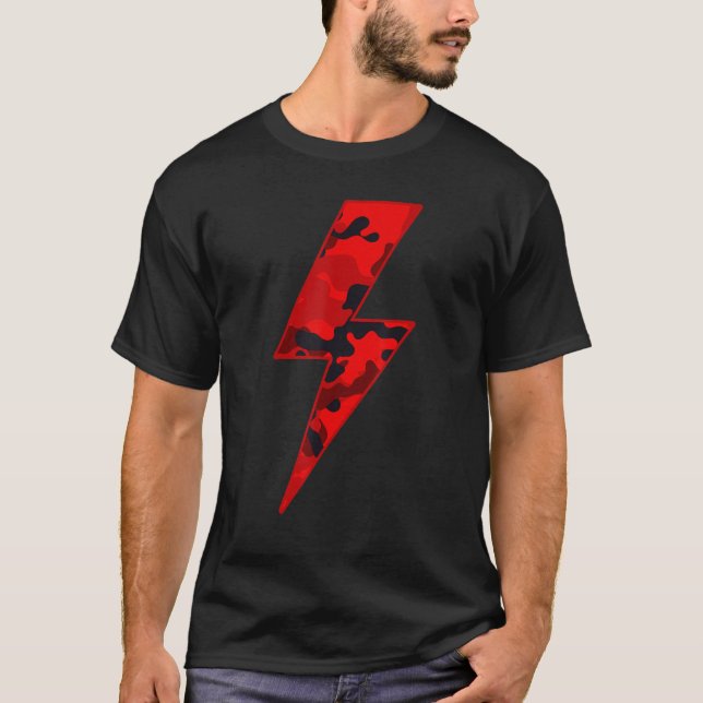 Camiseta Awesome RED CAMO Lightning Bolt (Anverso)