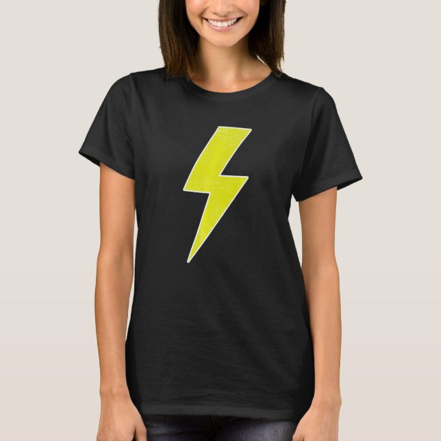 Camiseta Awesome Retro Distressed YELLOW & WHITE Lightning  (Anverso)