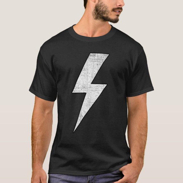 Camiseta Awesome Retro Front & Back BLACK & WHITE Lightning (Anverso)