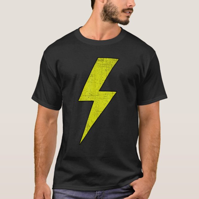 Camiseta Awesome Retro Front & Back BLACK & YELLOW Lightnin (Anverso)