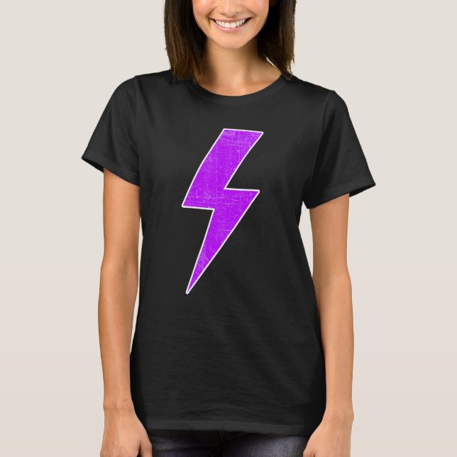 Camiseta Awesome Retro Front & Back PURPLE & WHITE Lightnin (Anverso)