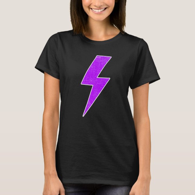 Camiseta Awesome Retro Front & Back PURPLE & WHITE Lightnin (Anverso)