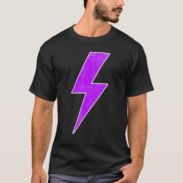 Camiseta Awesome Retro Front & Back PURPLE & WHITE Lightnin (Anverso)