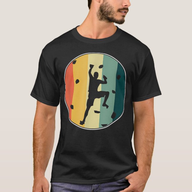 Camiseta Awesome Retro Wall Climber Rock Mountain Climbing  (Anverso)