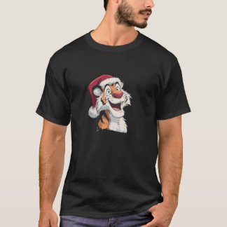 Camiseta Awesome Santa Claus Tiger Graphic