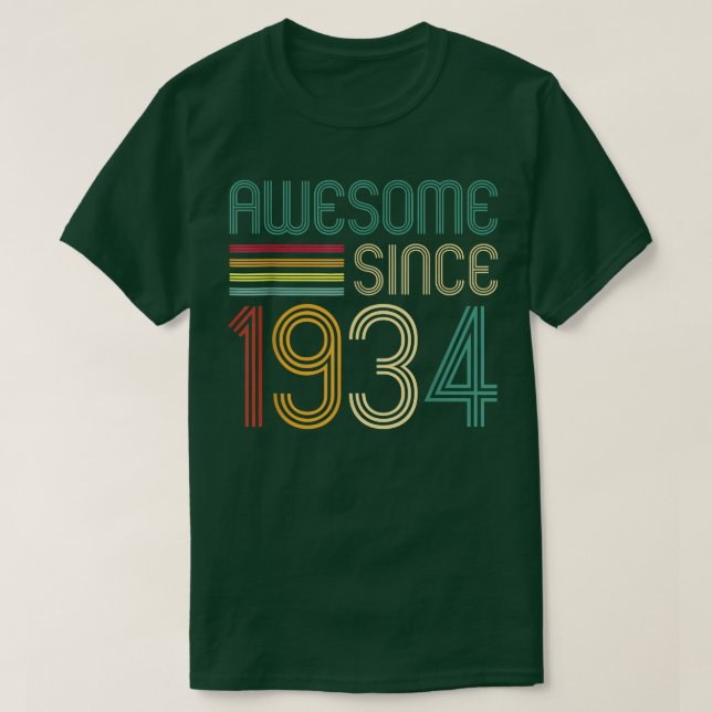 Camiseta Awesome Since 1934 88th Birthday Retro  (Diseño del anverso)