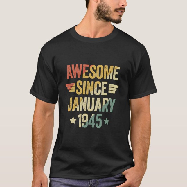 Camiseta Awesome Since 1945 January (Anverso)