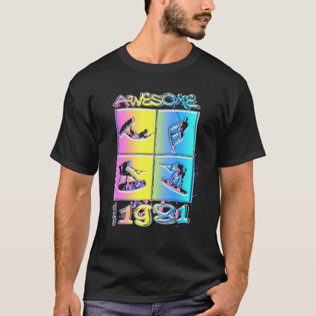 Camiseta Awesome since 1981 Wakeboard lifestyle 2 (Anverso)