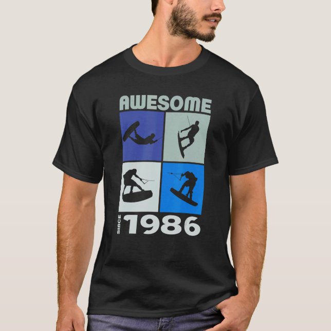 Camiseta Awesome since 1986  Wakeboard lifestyle (Anverso)