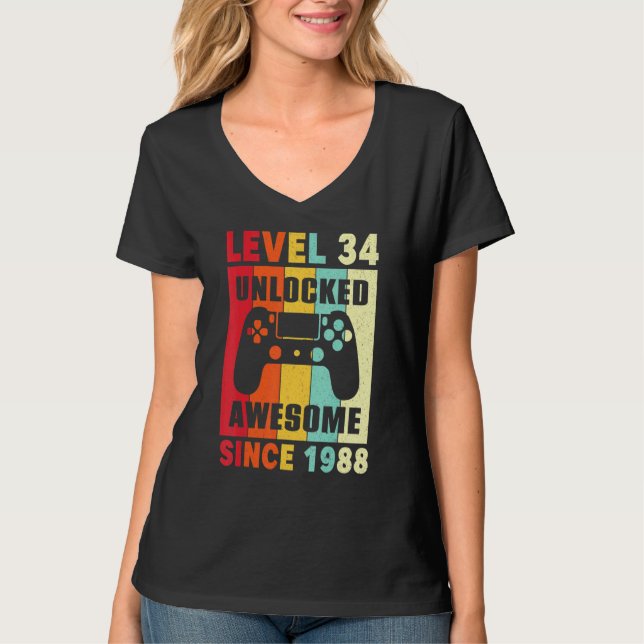 Camiseta Awesome Since 1988 Vintage Controller Women Men (Anverso)